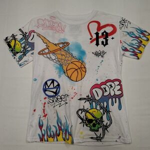 Fresh Laundry T Shirt Men's L Black Graphic Magic Mushrooms Good Vibes